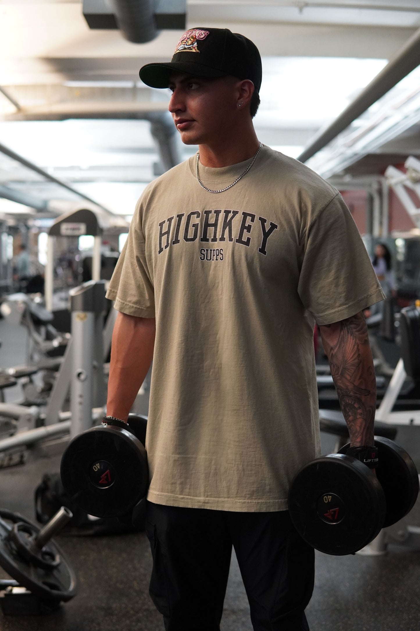 College Oversized T-Shirt Beige